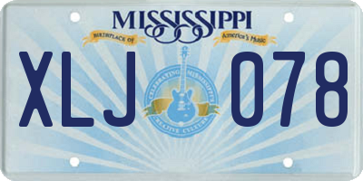 MS license plate XLJ078