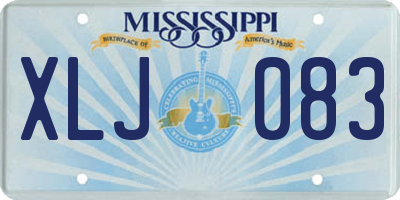 MS license plate XLJ083