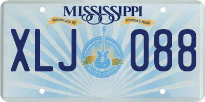 MS license plate XLJ088