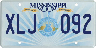 MS license plate XLJ092