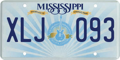 MS license plate XLJ093
