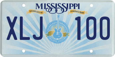 MS license plate XLJ100