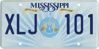MS license plate XLJ101