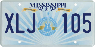 MS license plate XLJ105