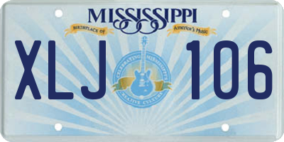 MS license plate XLJ106