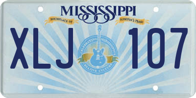 MS license plate XLJ107