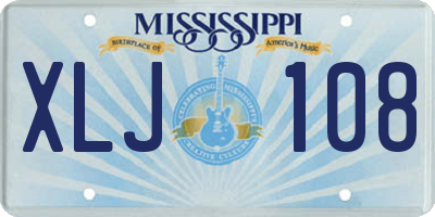 MS license plate XLJ108