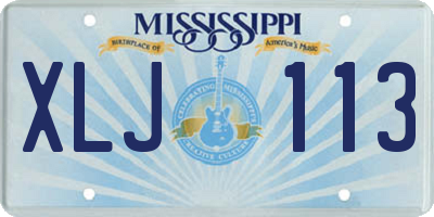 MS license plate XLJ113