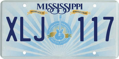 MS license plate XLJ117