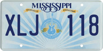 MS license plate XLJ118