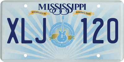 MS license plate XLJ120