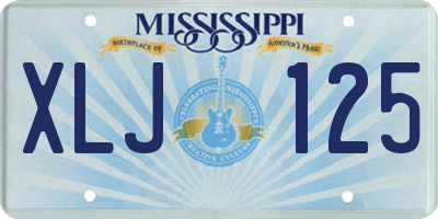 MS license plate XLJ125