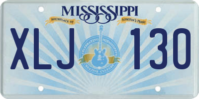 MS license plate XLJ130