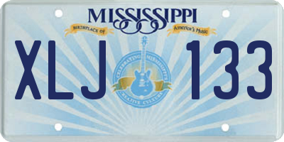 MS license plate XLJ133