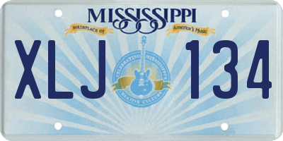 MS license plate XLJ134