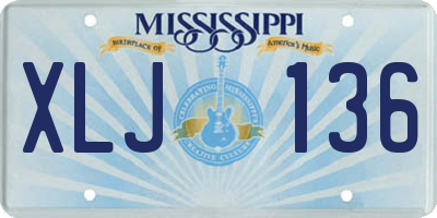 MS license plate XLJ136