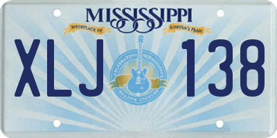 MS license plate XLJ138