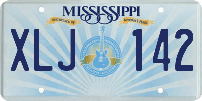 MS license plate XLJ142
