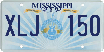 MS license plate XLJ150