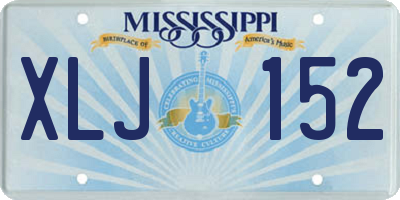 MS license plate XLJ152