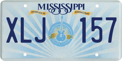 MS license plate XLJ157