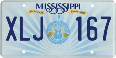 MS license plate XLJ167