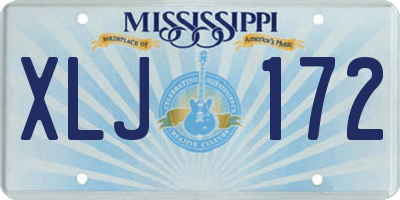 MS license plate XLJ172