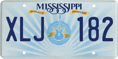 MS license plate XLJ182