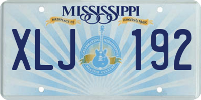 MS license plate XLJ192