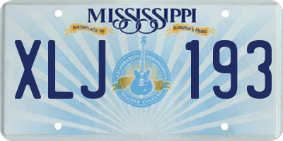 MS license plate XLJ193