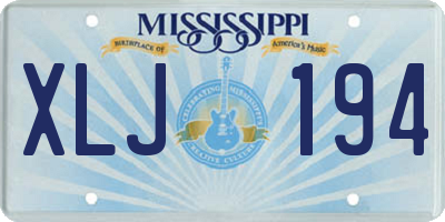MS license plate XLJ194