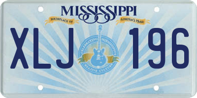 MS license plate XLJ196