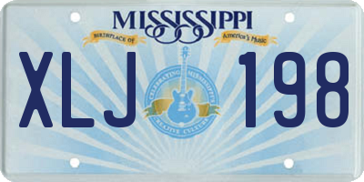 MS license plate XLJ198