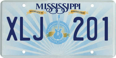 MS license plate XLJ201