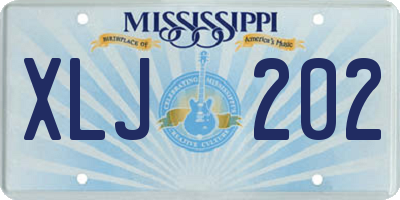 MS license plate XLJ202