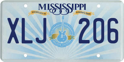 MS license plate XLJ206