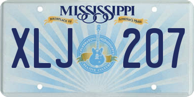 MS license plate XLJ207