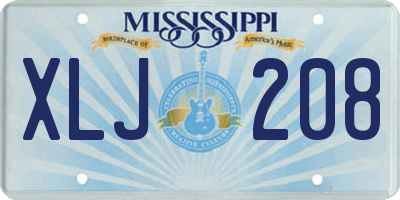 MS license plate XLJ208