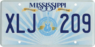 MS license plate XLJ209