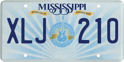 MS license plate XLJ210