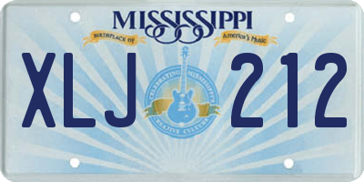 MS license plate XLJ212