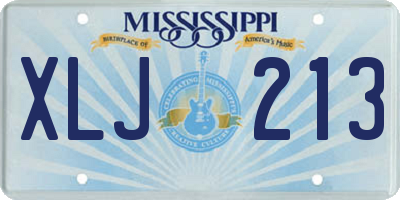 MS license plate XLJ213
