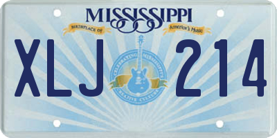 MS license plate XLJ214