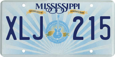MS license plate XLJ215