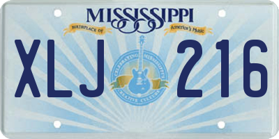 MS license plate XLJ216