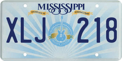 MS license plate XLJ218