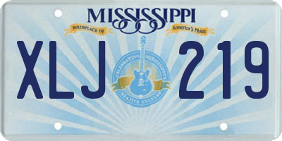 MS license plate XLJ219