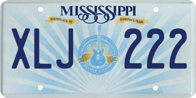 MS license plate XLJ222