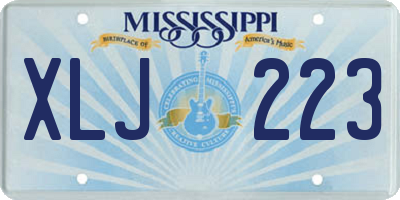 MS license plate XLJ223