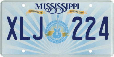 MS license plate XLJ224